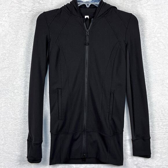 Lululemon Daily Practice Jacket Womens 4 Black Preppy Stretch Gym Running Yoga - Picture 1 of 11